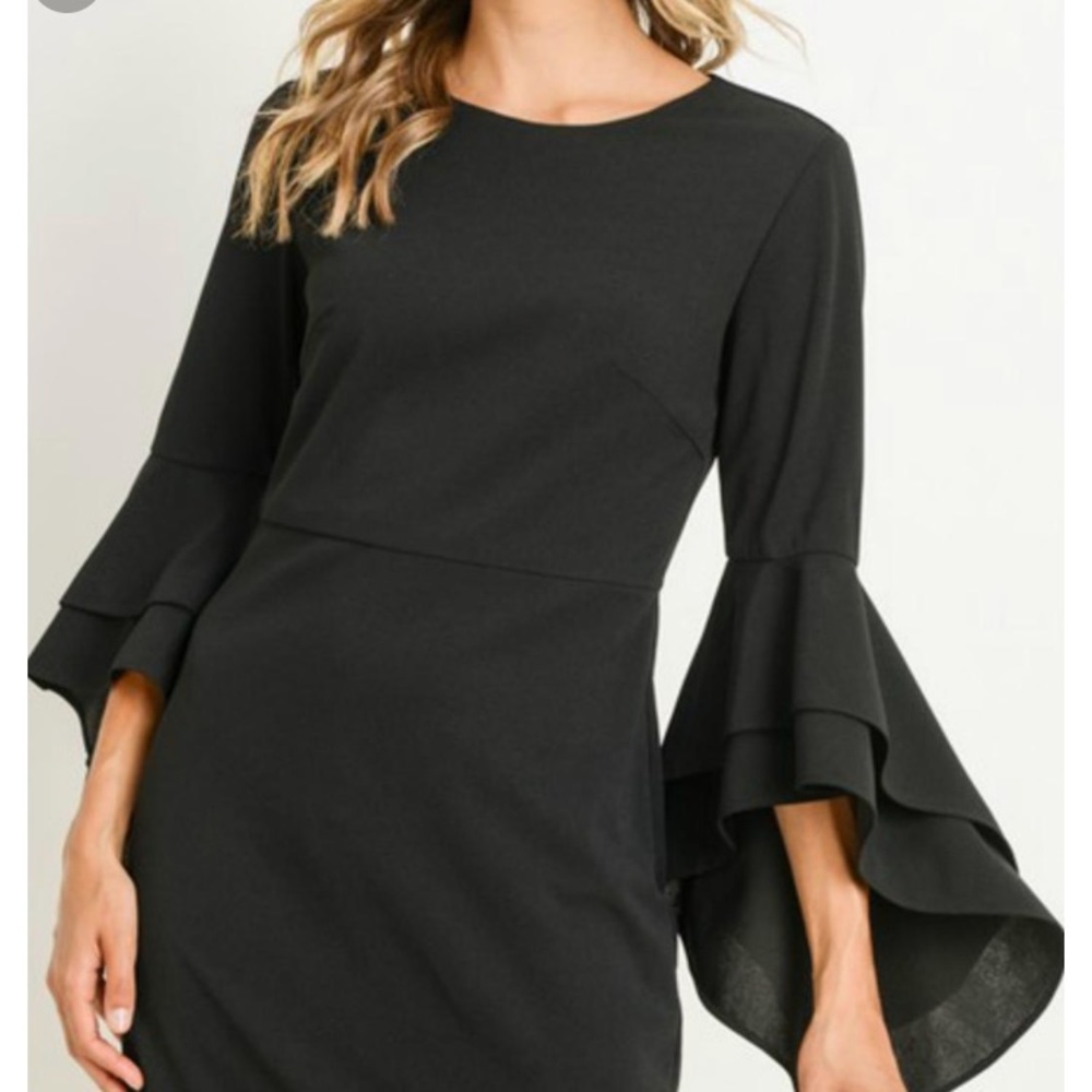 Ruffle Bell Sleeve Dress- Medium